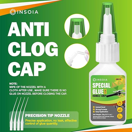 Grip Glue, 20g Quick Dry Handlebar Grip Adhesive for Motorcycle, Dirt Bike, ATV, Bicycle, Ebike & Snowmobile ??Quick-Dry, Waterproof, Flexible Repair Clear Glue