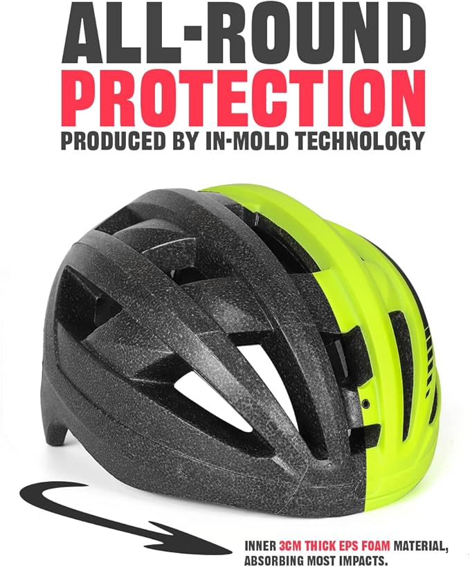 VICTGOAL Bike Helmet for Men Women with Led Light Detachable Magnetic Goggles Removable Sun Visor Mountain & Road Bicycle Helmets Adjustable Size Adult Cycling Helmets